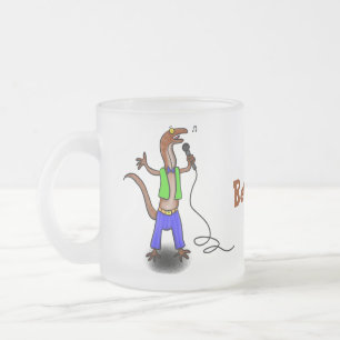 Tasse Givré Drôle lézard chantant avec bande dessinée de micro