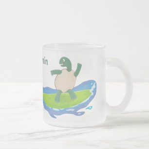 Tasse Givré Drôle tortue vague de surf dessin animé