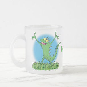 Tasse Givré Drôle vert souriant animé lézard d'iguane