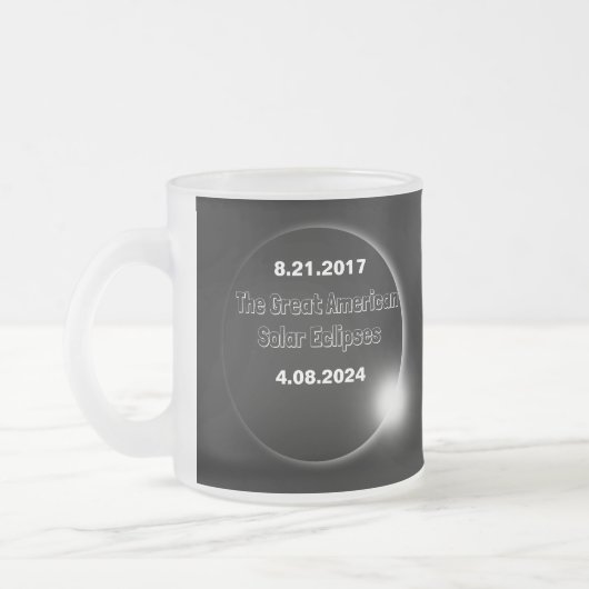 Tasse Givré Éclipse solaire double datée 2024 & 2017 (Gauche)