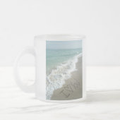 Tasse Givré Écriture de sable sur la plage, je t'aime (Gauche)