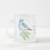 Tasse Givré Écriture Encourageante Matthieu 6:26, Oiseau Art (Gauche)