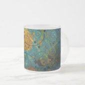 Tasse Givré Elegant Blue and Gold Vine Abstract (Devant droit)