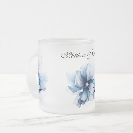 Tasse Givré Elégant Mariage bleu bleu marine (Devant gauche)