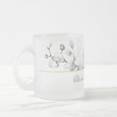 Tasse Givré Élégant moderne chic noir blanc or Mariage cadeau  (Gauche)