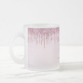 Tasse Givré Élégant Rose de Parties scintillant Monogramme (Gauche)