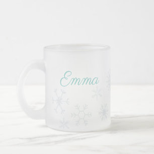 Tasse Givré Élégant Snowflakes d'hiver congelé avec nom per