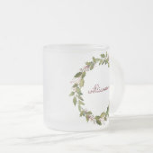 Tasse Givré Élégante couronne de Noël personnalisée Script Vin (Devant droit)