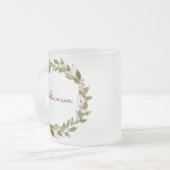 Tasse Givré Élégante couronne de Noël personnalisée Script Vin (Devant gauche)