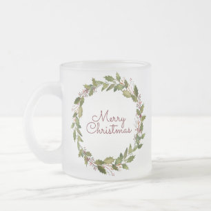 Tasse Givré Élégante couronne de Noël personnalisée Script Vin