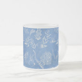 Tasse Givré Élégante toile bleue océane (Devant droit)