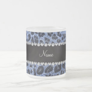 Tasse Givré Empreinte de léopard de parties scintillant bleu c