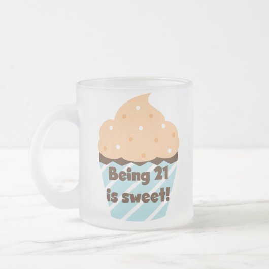 Tasse Givré Etre 21 est doux t-shirts et cadeaux d'anniversair (Gauche)