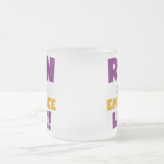 Tasse Givré Exécuter Embrasser la vie violet jaune (Centre)