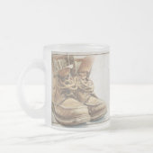 Tasse Givré Faire-part de retraite avec bottes anciennes V1.0 (Gauche)