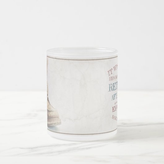 Tasse Givré Faire-part de retraite avec bottes anciennes V1.0 (Centre)