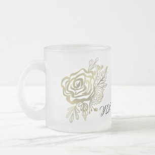 Tasse Givré Faux or rose français floral