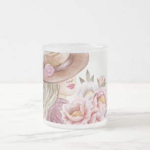 Tasse Givré Femme Élégante avec Impression d'Art Aquarelle de 