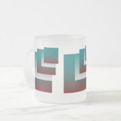 Tasse Givré Fenêtres en blanc bordeaux turquoise (Devant gauche)