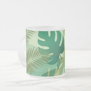 Tasse Givré Feuillage Tropical Feuilles Vertes Aériennes