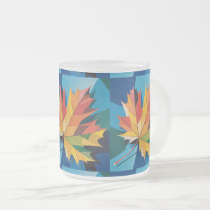 Tasse Givré Feuilles d'automne en verre givrée Musique