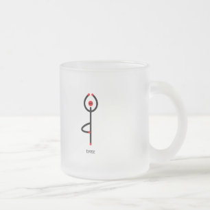Tasse Givré Figure de bâton de pose de yoga d'arbre avec texte