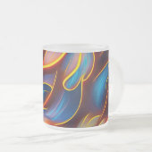 Tasse Givré Flammes rouges bleues Abstraites (Devant droit)