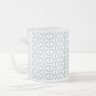 Tasse Givré Fleur de vie motif - bleu glace -