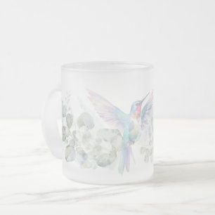 Tasse Givré Fleur florale simple moderne colibri pour elle
