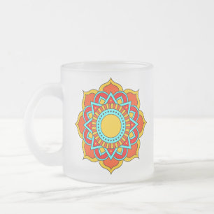Tasse Givré Fleur Mandala rouge géométrique-54567