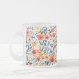 Tasse Givré Fleur sauvage de ressort d'aquarelle Arrière - pla