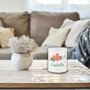 Tasse Givré Fleur sauvage jaune feuille vert pavot