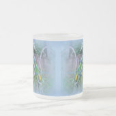 Tasse Givré Fleurs de bromeliade sur bleu (Centre)