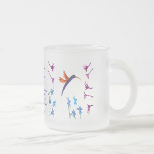 Tasse Givré Fleurs de colibri personnalisées