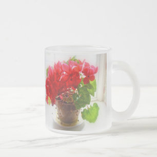 Tasse Givré Fleurs de cyclamen rouge