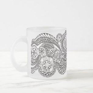 Tasse Givré Fleurs de Lace Ornementées Fantaisistes Zentangle 