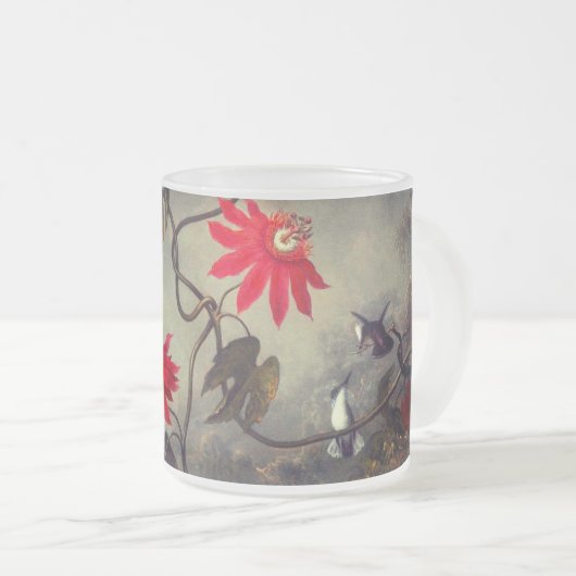 Tasse Givré Fleurs de passion avec tête de colibris (Devant droit)