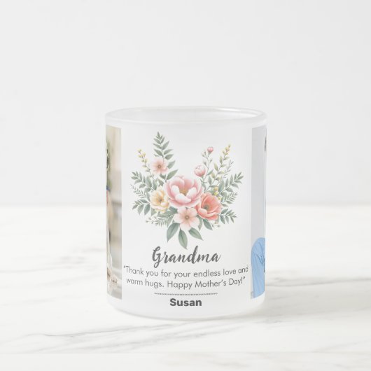Tasse Givré Fleurs florales Fête des mères Granma Cadeau Combo (Centre)