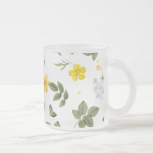 Tasse Givré Fleurs jaunes et roses blanches 3