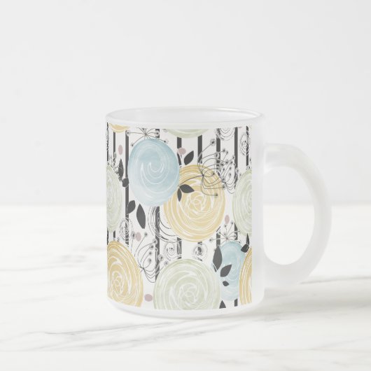 Tasse Givré Fleurs rétro abstraites (Droit)