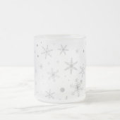 Tasse Givré Flocon de neige de scintillement - gris et Blanc (Centre)