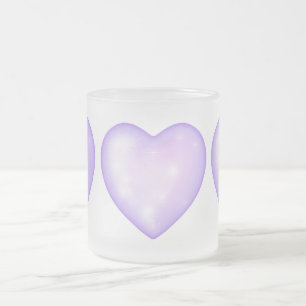Tasse Givré flocon de neige violet clair et coeur étincelant