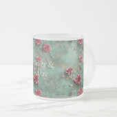 Tasse Givré Floral de Roses rouges vertes (Devant droit)