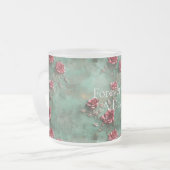 Tasse Givré Floral de Roses rouges vertes (Devant gauche)