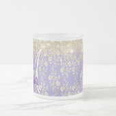 Tasse Givré Floral d'or Monogram sur Lavender (Centre)