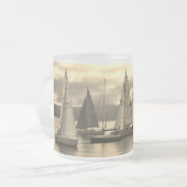 Tasse Givré Flottille de yachts. Ajoutez Nom Choix. (Devant gauche)