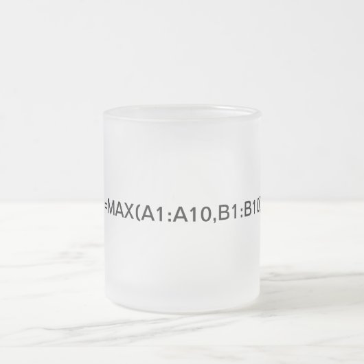Tasse Givré Formule Excel : formule max. (Centre)