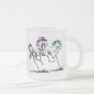 Tasse Givré Frolicking Racing Chevaux sauvages