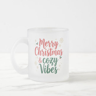 Tasse Givré Frosted Glass Christmas Gift , Cozy Holiday Quote