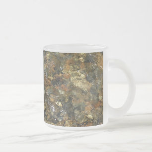 Tasse Givré Galets Usés par la Rivière Brun et Gris Abstrait N